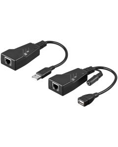 PureAffiliate - USB 2.0 CAT Extender - black - 100.0m